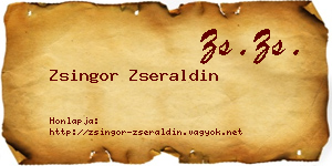 Zsingor Zseraldin névjegykártya